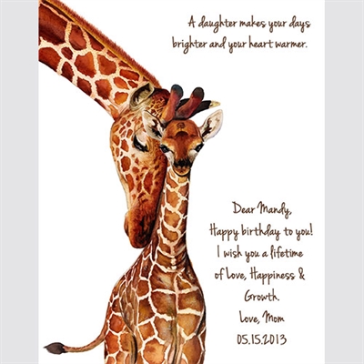 Mom and Baby Deer Watercolor Print with Custom Print,by myDaVinci - myDaVinci